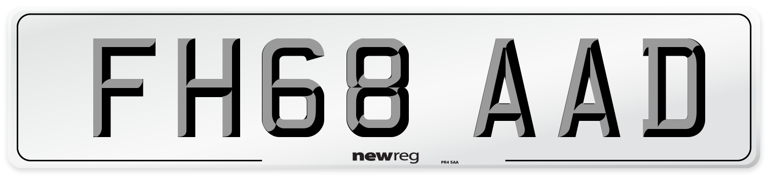 FH68 AAD Number Plate from New Reg